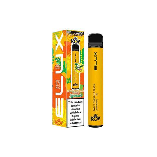 20mg Elux KOV Bar Lemonade Series Disposable Vape Device 600 Puffs