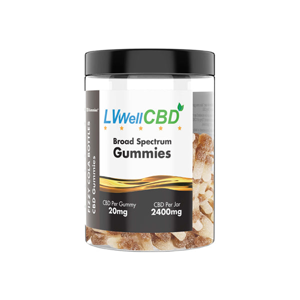 LVWell CBD 2400mg CBD Fizzy Cola Bottle Gummies - 120 Pieces